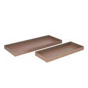 Rechteckiges Metalltablett TOFFEE als Dekotablett in warmem Beige-Toffee mit lackierter Oberfläche