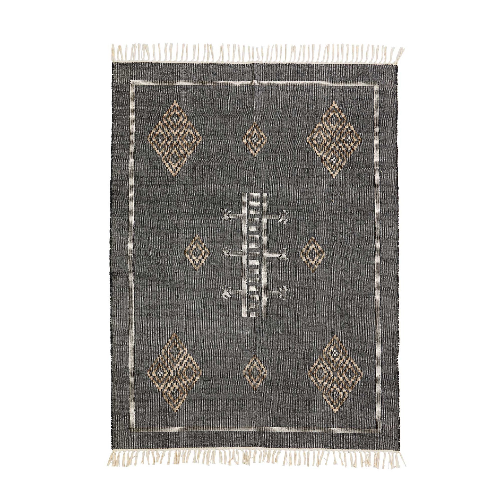 Kelim Teppich Marokko Orientalisch Grau Dunkel Beige Modern Wohnen Deko Marokkanischer Style Soulbirdee shop