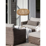 Terrassenlampe Outdoor Hängelampe für den Esstisch auf dem Balkon, Esstischlampe für draußen, wetterfeste Lampe für draußen, Rattanlampe, Soulbirdee Onlineshop Lounge Lampe