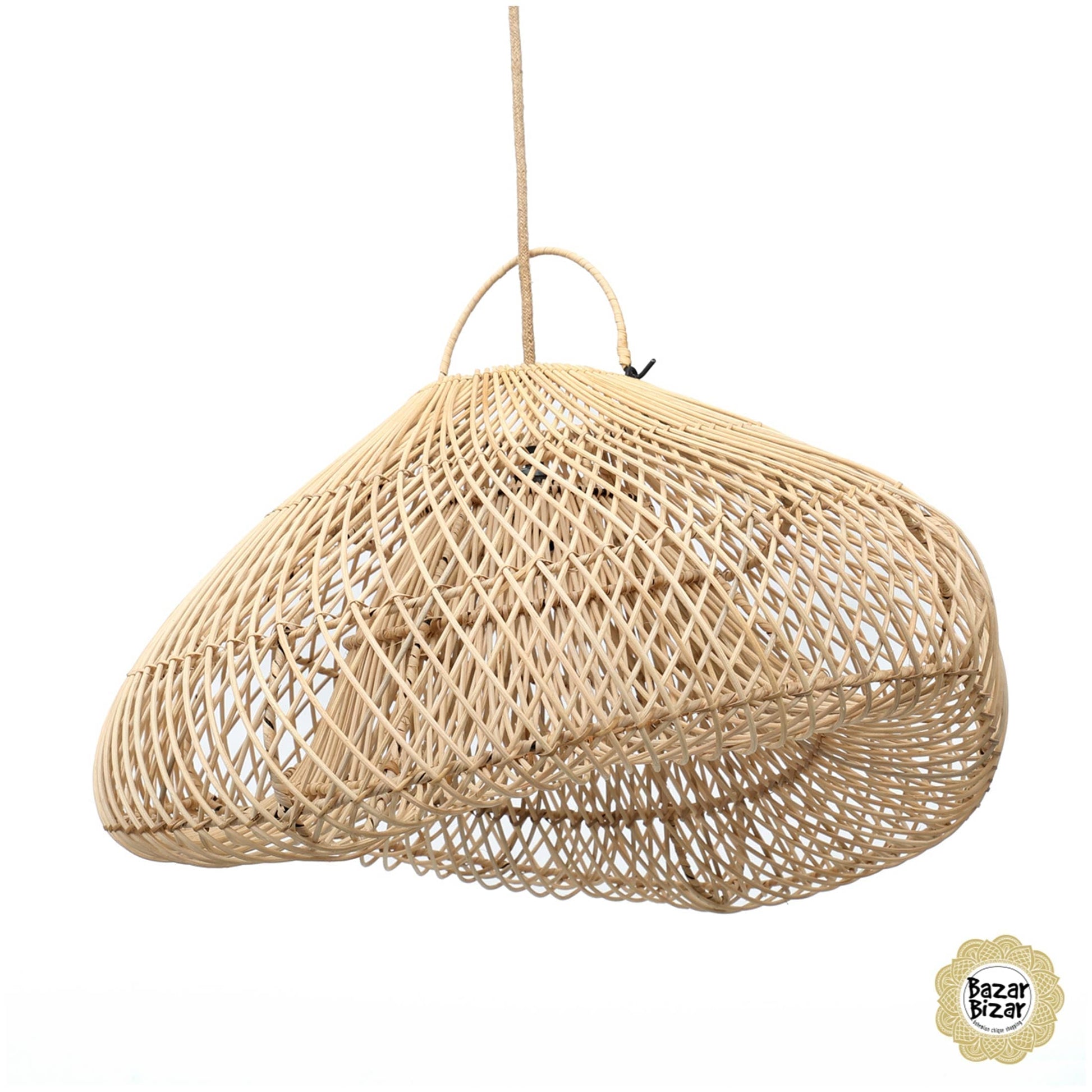 The Cloud Pendant - Natural - XXL ☆ Rattan Lampenschirm Bali ✓ Hängeleuchte ★ Boho Lampe Bazar Bizar | Soulbirdee