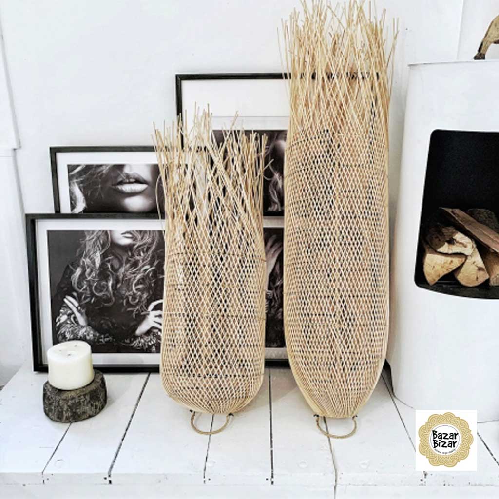 Hängelampe Lampenschirm, Rattan Lampenschirm, Hängelampe für Wohnzimmer, Boho Lampe kaufen The Squid Pendant - Natural Ibiza Style Boho Lampe kaufen Hängelampe geflochten Bali Indonesien Bazar Bizar Soulbirdee