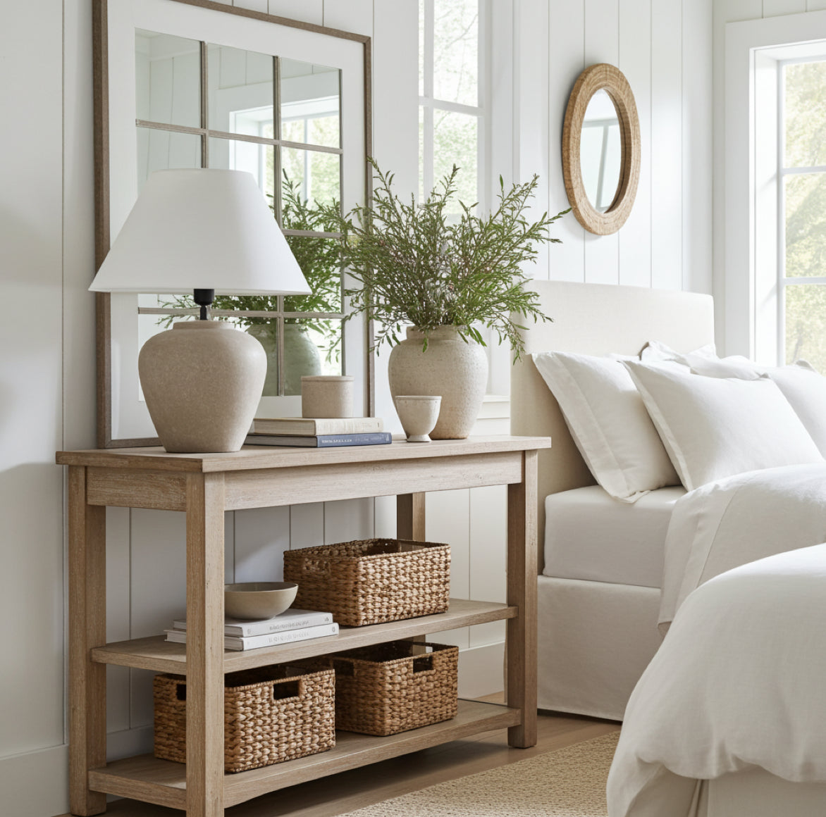 Landhaus Tischlampe Beige Lilly 41 cm