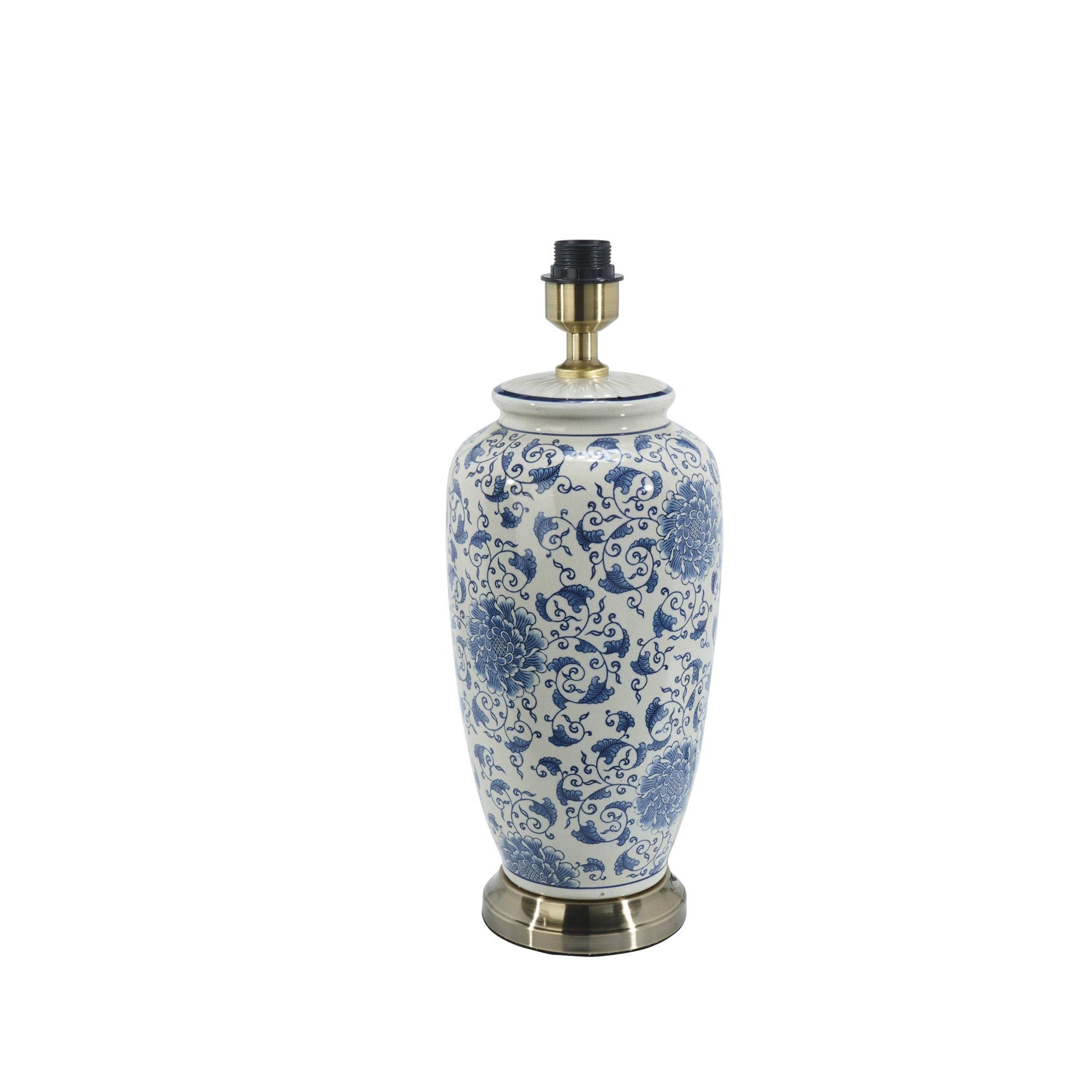 Lampenfuss keramik in weiss bleu blau Hamptons amerikanisch Chinoiserie Vasenlampe kaufen PRhome soulbirdee Onlineshop lampenshop
