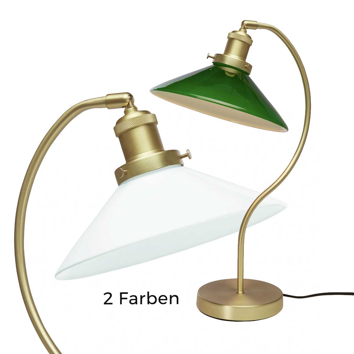Tischlampe Vintage Style Glas und Messing Metall Weiss Grün Soulbirdee Lampenshop Prhome