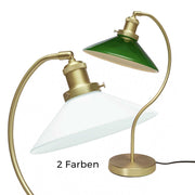 Tischlampe Vintage Style Glas und Messing Metall Weiss Grün Soulbirdee Lampenshop Prhome