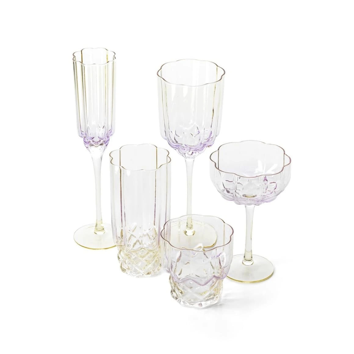 Trinkglas Kollektion in ausfallenem design und eleganter Pastell Farbe Rosa