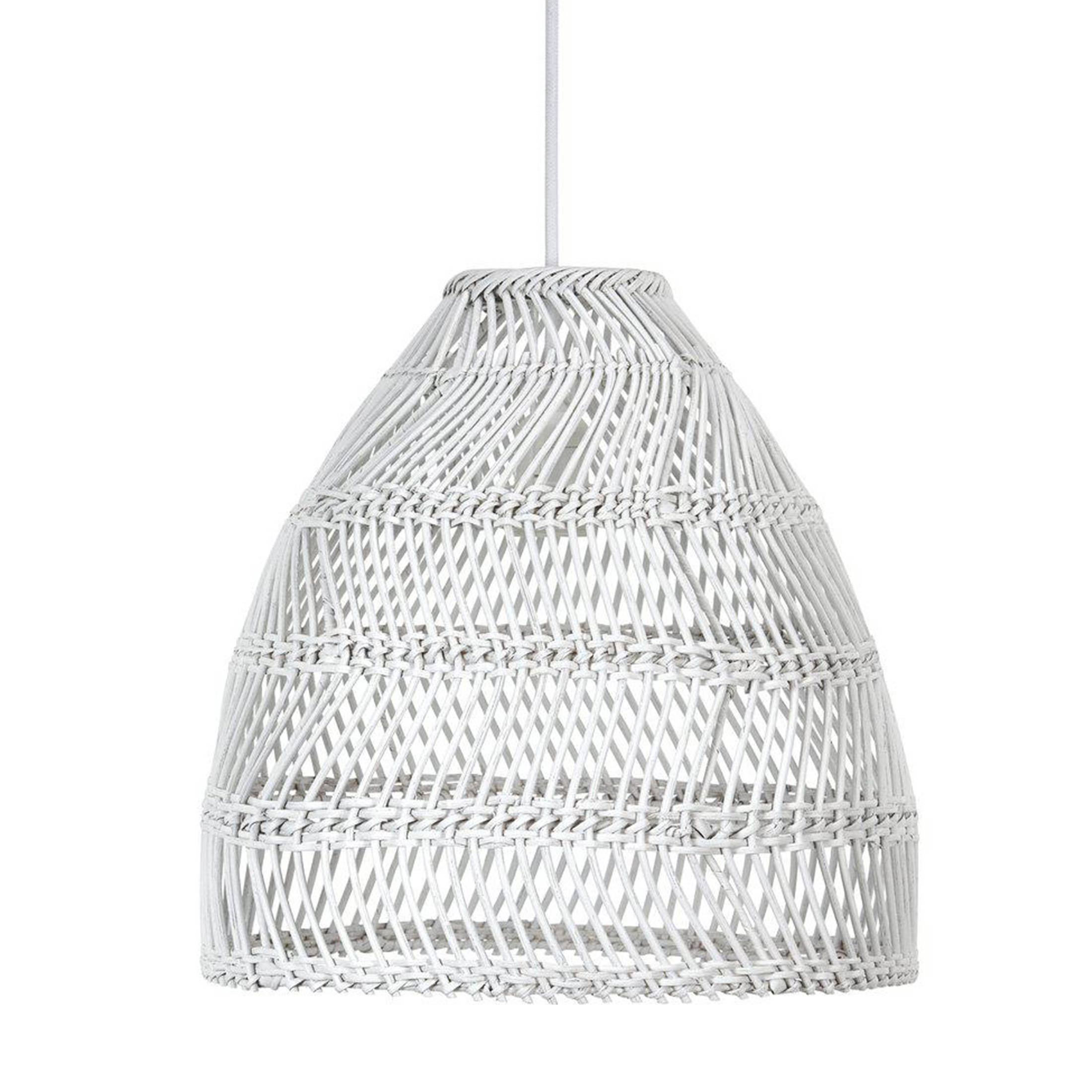 Rattan Lampe Weiß "Maja" Indoor & Outdoor
