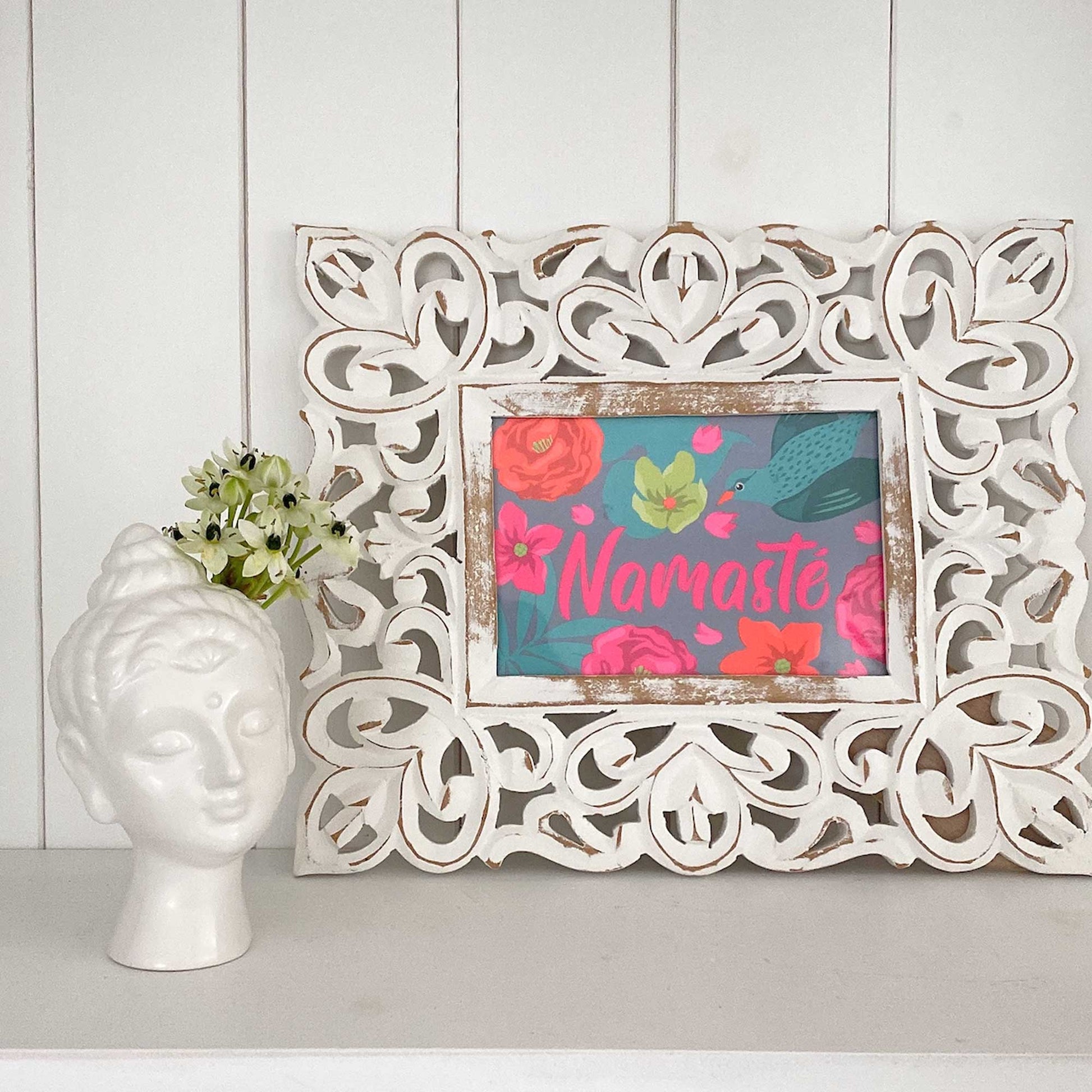 Buddha Vase aus Porzellan Wohnzimmer Deko Boho Style im Soulbirdee Onlineshop