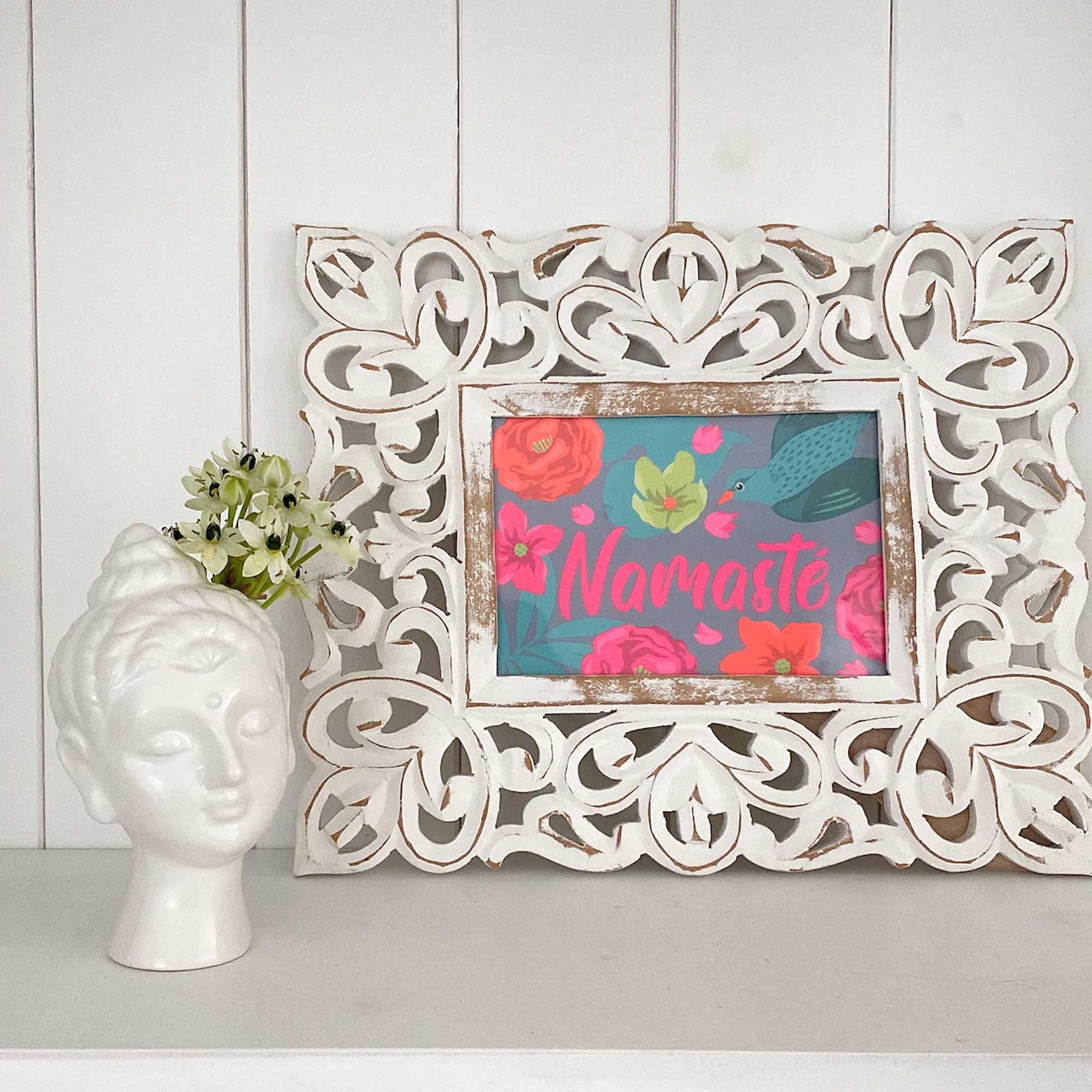 Buddha Vase aus Porzellan Wohnzimmer Deko Boho Style im Soulbirdee Onlineshop