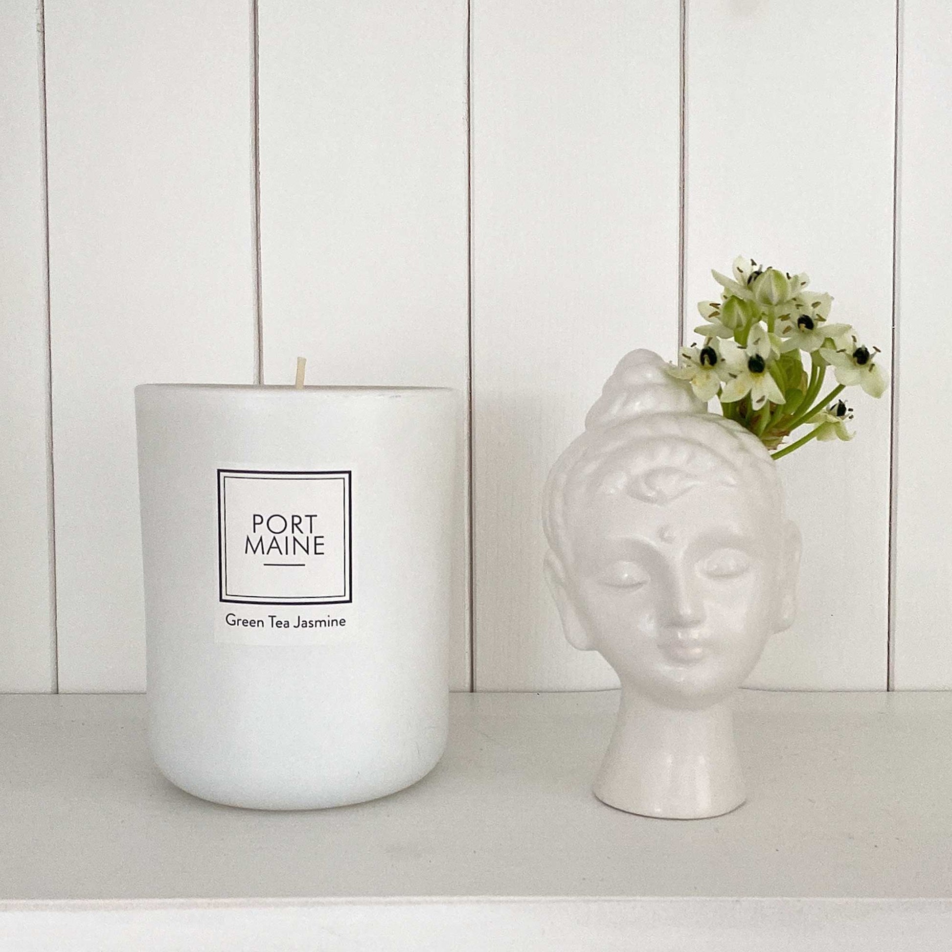 Weisse Vase Frauenkopf aus Porzellan Buddha Boho Deko Wohnzimmer Soulbirdee Onlineshop