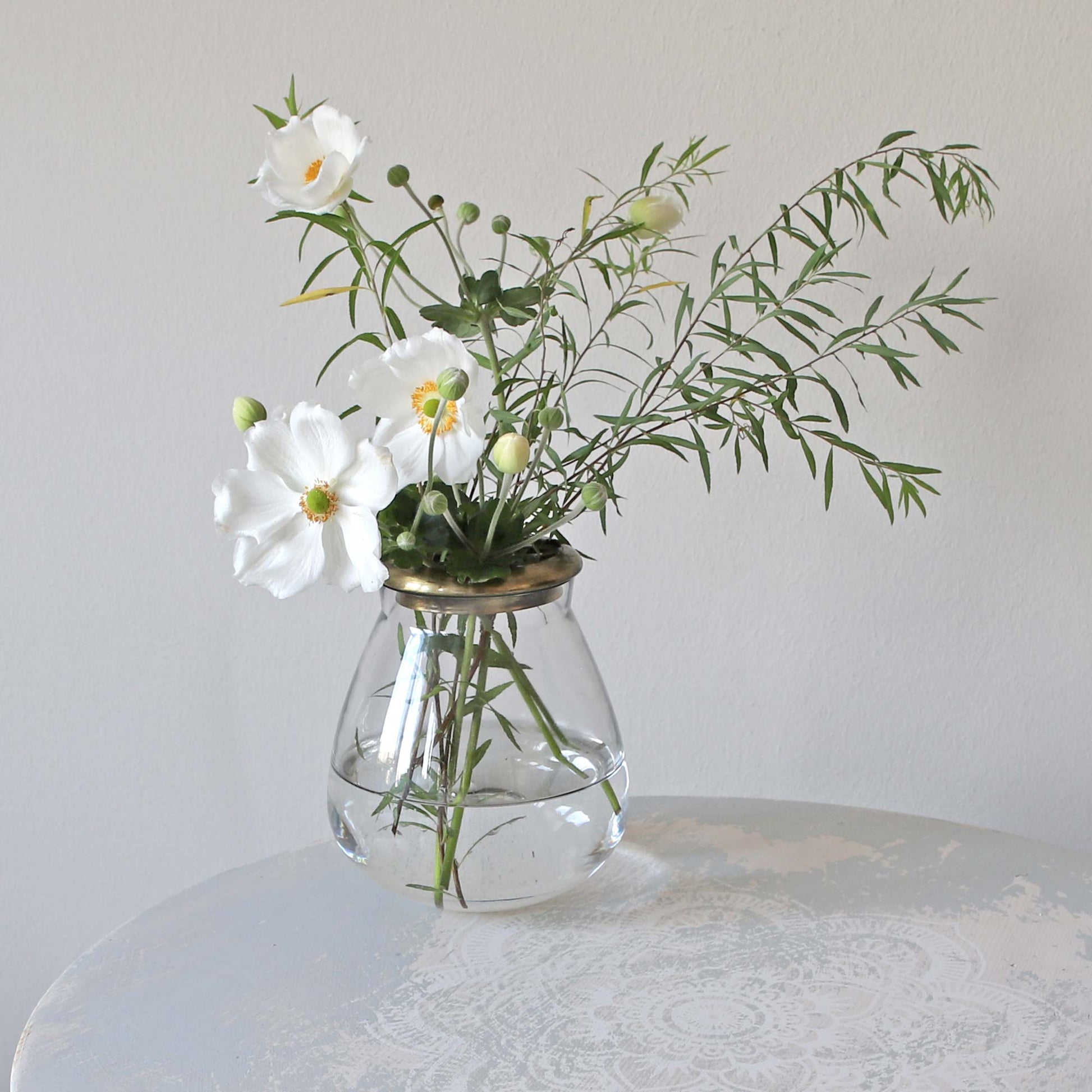Vase mit Goldenem Rand aus Metall ♥ Romantische Dekoration im Landhaus Stil ✓Für einzelne Blumen & Gesteck ✓Top-Qualität ✓online kaufen ✓ netter Service