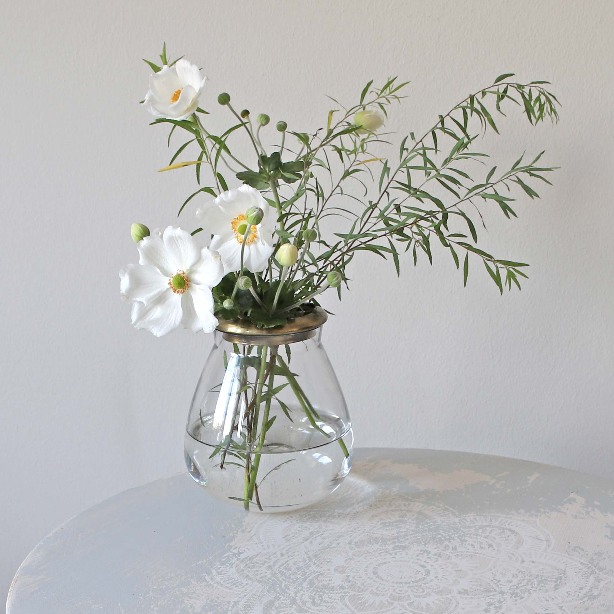 Vase mit Goldenem Rand aus Metall ♥ Romantische Dekoration im Landhaus Stil ✓Für einzelne Blumen & Gesteck ✓Top-Qualität ✓online kaufen ✓ netter Service