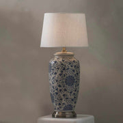 Vasenlampe im Chinesischen Stil PR Home Tischleuchte Lampe Tischlampe Keramik Porzellan Lampenfuß weiss blau hoch Chinoiserie Hamptons im Soulbirdee Onlineshop