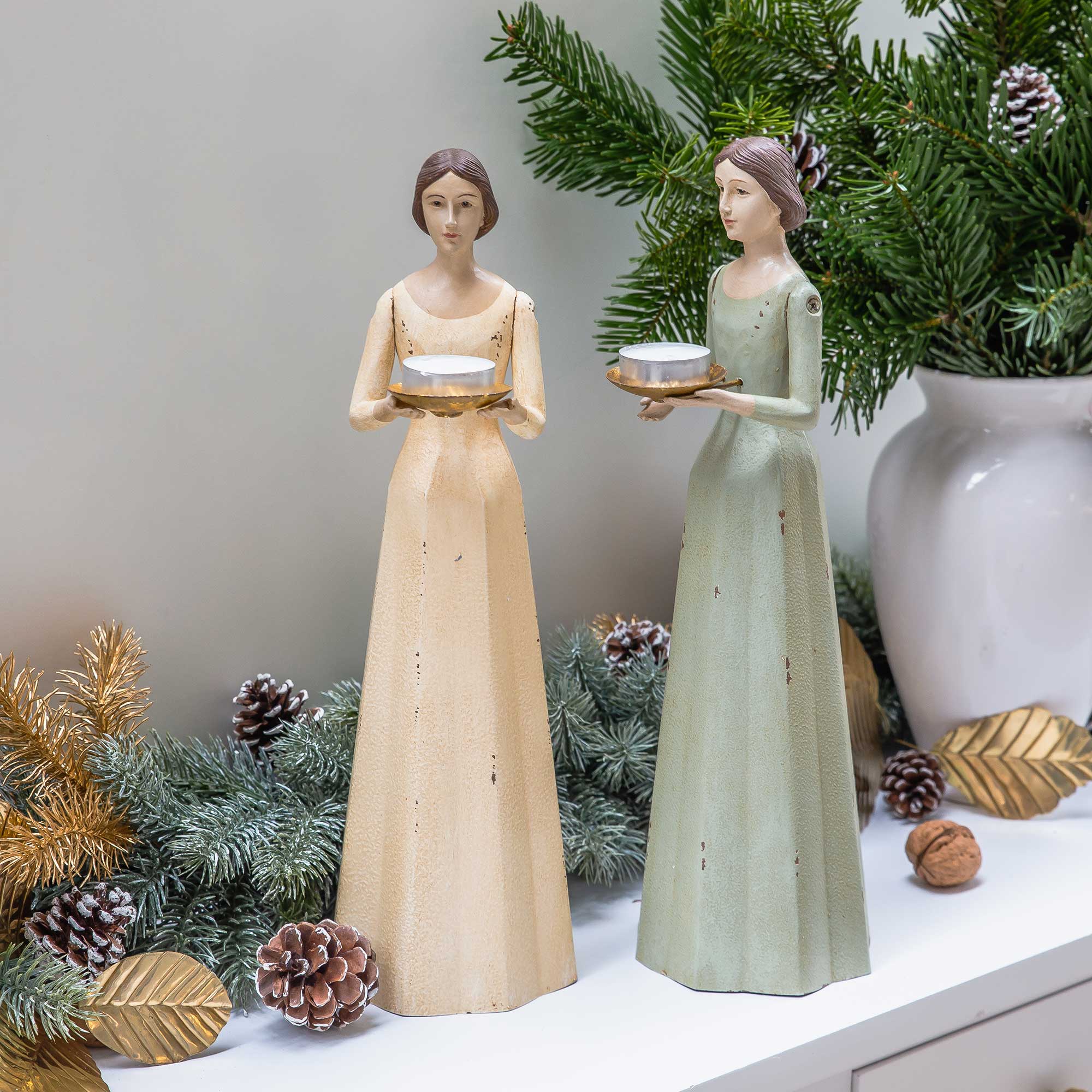 Vintage Engel Dekoration für Weihnachten, Teelichthalter