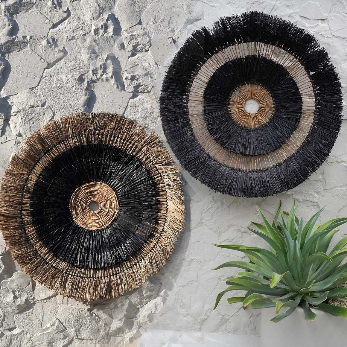 Wanddeko Wohnzimmer Boutique Hotel Club Restaurant Boho Style 110 cm groß Ibiza Stil rund Deko Wand Soulbirdee Onlineshop