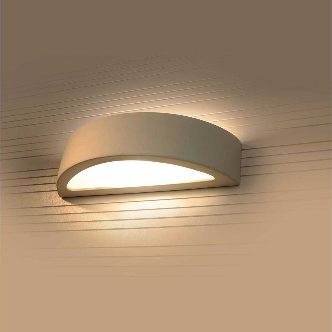 Wandlampe licht nach oben und unten beleuchtung innen lampe wand wandleuchte weiss keramik rund halbrund porzellan modern soulbirdee lampenshop sollux