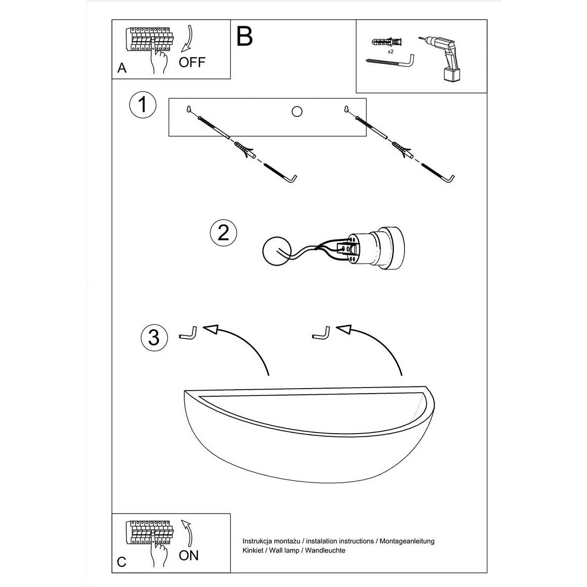 Wandlampe Flur Eingangsbereich Treppe Aufgang Wand Lampe Beleuchtung Wandleuchte Montageanleitung