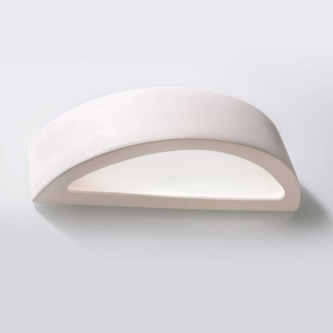 Halbrunde runde Wandlampe wohnzimmer wandleuchte weiss keramik rund halbrund porzellan modern soulbirdee lampenshop sollux