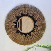 Wandspiegel Havana Ibiza Style Spiegel als Wandspiegel und Boho Wanddeko Spiegel kaufen Marokko Deko in Natur & Schwarz | Soulbirdee Onlineshop
