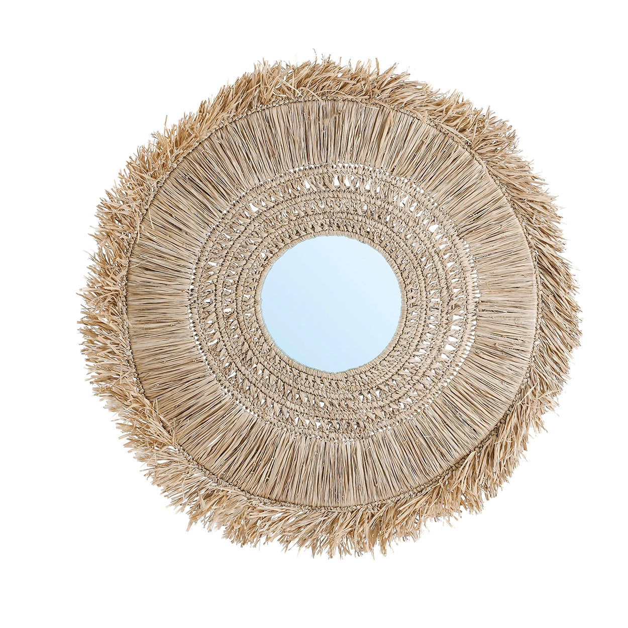 Wandspiegel rund YUKI | Außergewöhnliche Wandspiegel & Boho Spiegel entdecken | Bazar Bizar BAVE027N-L | Spiegel kaufen | Soulbirdee Onlineshop Bali Spiegel Boho Spiegel Geflecht geflochten Muster Bast Raffia Gras Boho Yuki Wandspiegel Coastal Style Mediterrane Wanddeko Bazar Bizar kaufen Soulbirdee Onlineshop