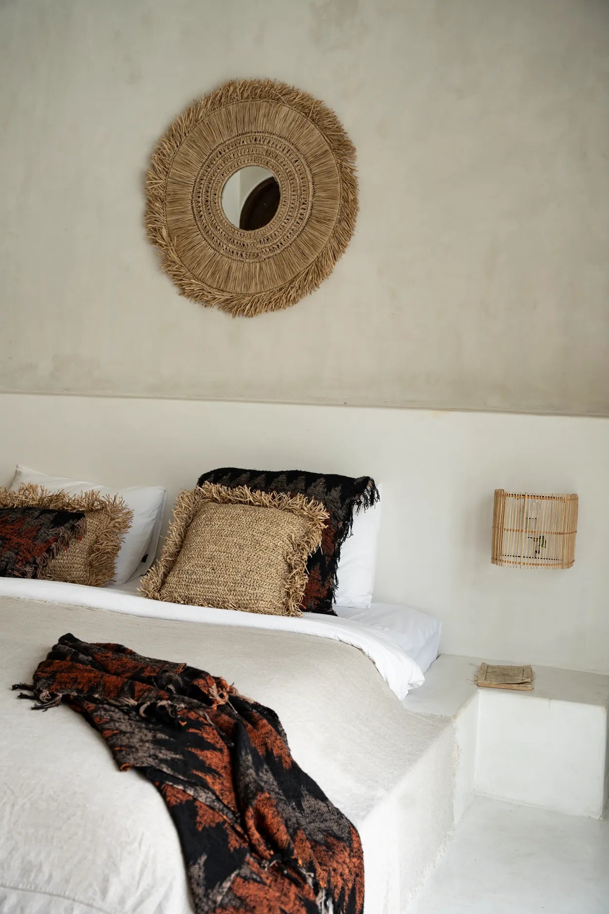 Wandspiegel rund Schlafzimmer Spiegel Boho Spiegel Boho Wandspiegel Coastal Style Mediterrane Wanddeko Bazar Bizar kaufen Soulbirdee Onlineshop