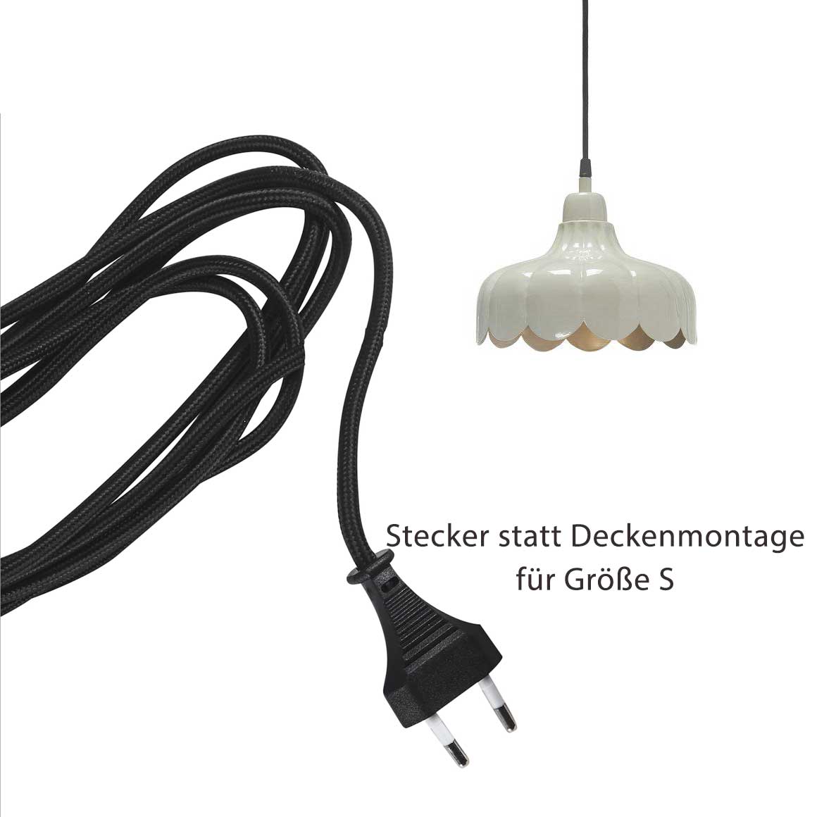 Wells Hängelampe Beige Stecker Montage