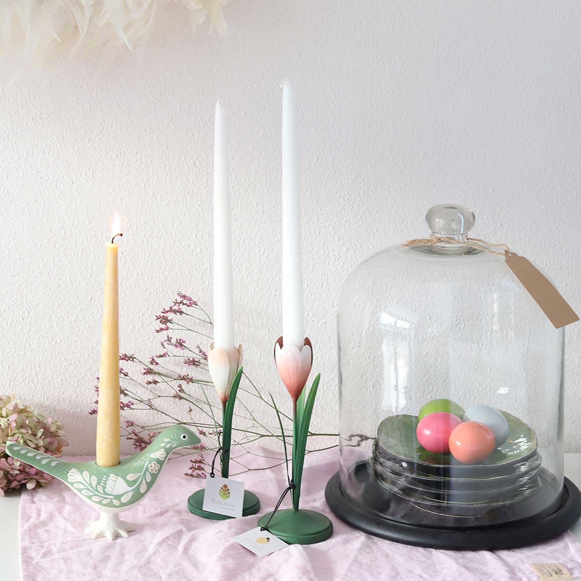 Vintage Deko Blume Krokus Kerzenständer, Osterdeko & Tischdeko Ostern, Bungalow DK | Osterdeko für den Tisch | Osterdeko, Soulbirdee Onlineshop Blatt Geschirr Costa Nova