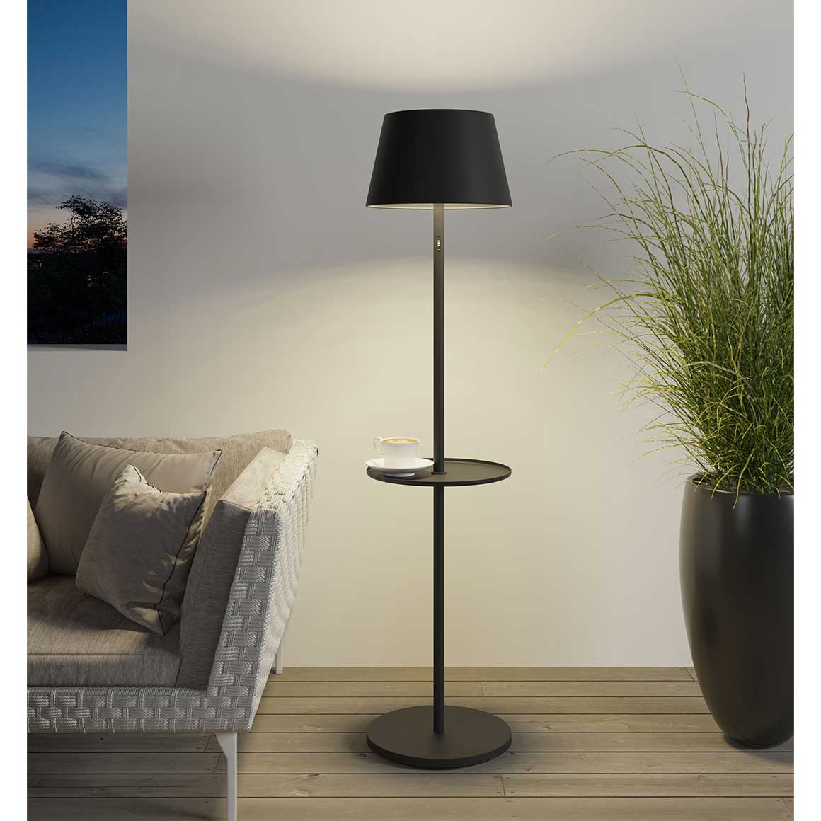 Outdoor Lampe | Lampe dimmbar LED | Outdoor Stehlampe | Stehlampe schwarz | Touch-Sensoren | Terrassenlampe | | Sompex | Lampe kaufen | Soulbirdee Lampenshop Akkuleuchte