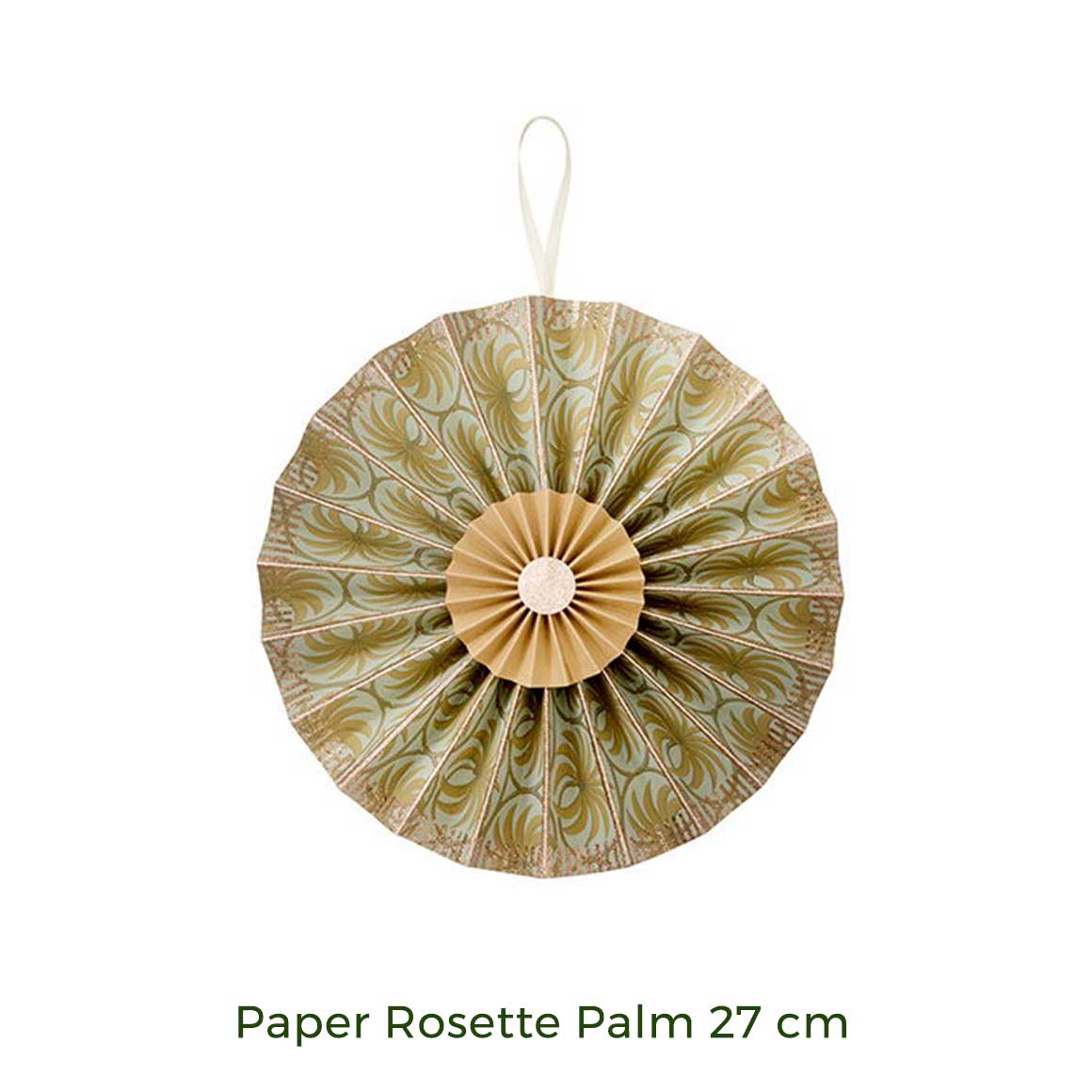 Rosette Ornament Olive Grün Rund Dekoration aus Papier Adventsdeko Weihnachtsdeko Deko Accessoires Bungalow DK Kopenhagen Soulbirdee Weihnachtsshop