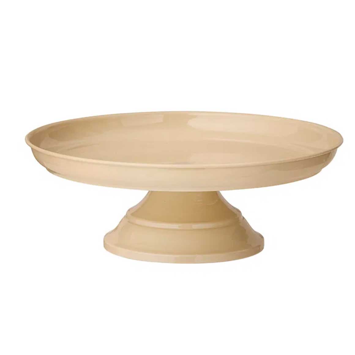 dekotablett rund fuss hoch creme emaille bungalow soulbirdee onlineshop