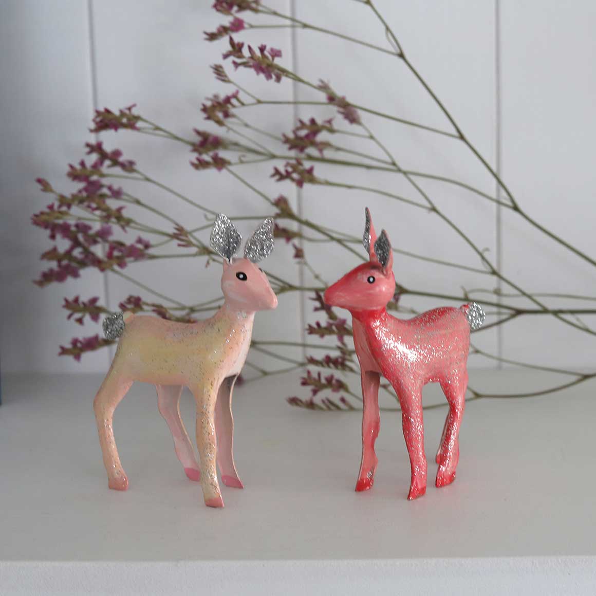 Bambi Rehe als Weihnachtsdeko 2024 | Dekofiguren um ein süßes Dekotablett zu dekorieren mit Herbstdeko & Winterdeko | Soulbirdee Weihnachtsshop