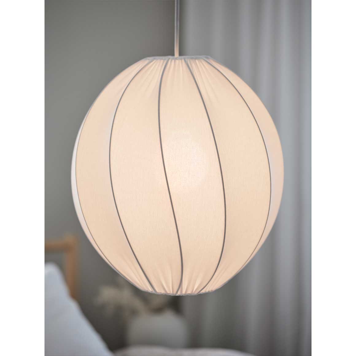 Lampe schlafzimmer hängeleuchte boho retro pendelleuchte weiss stoff oval olivia soulbirdee onlineshop