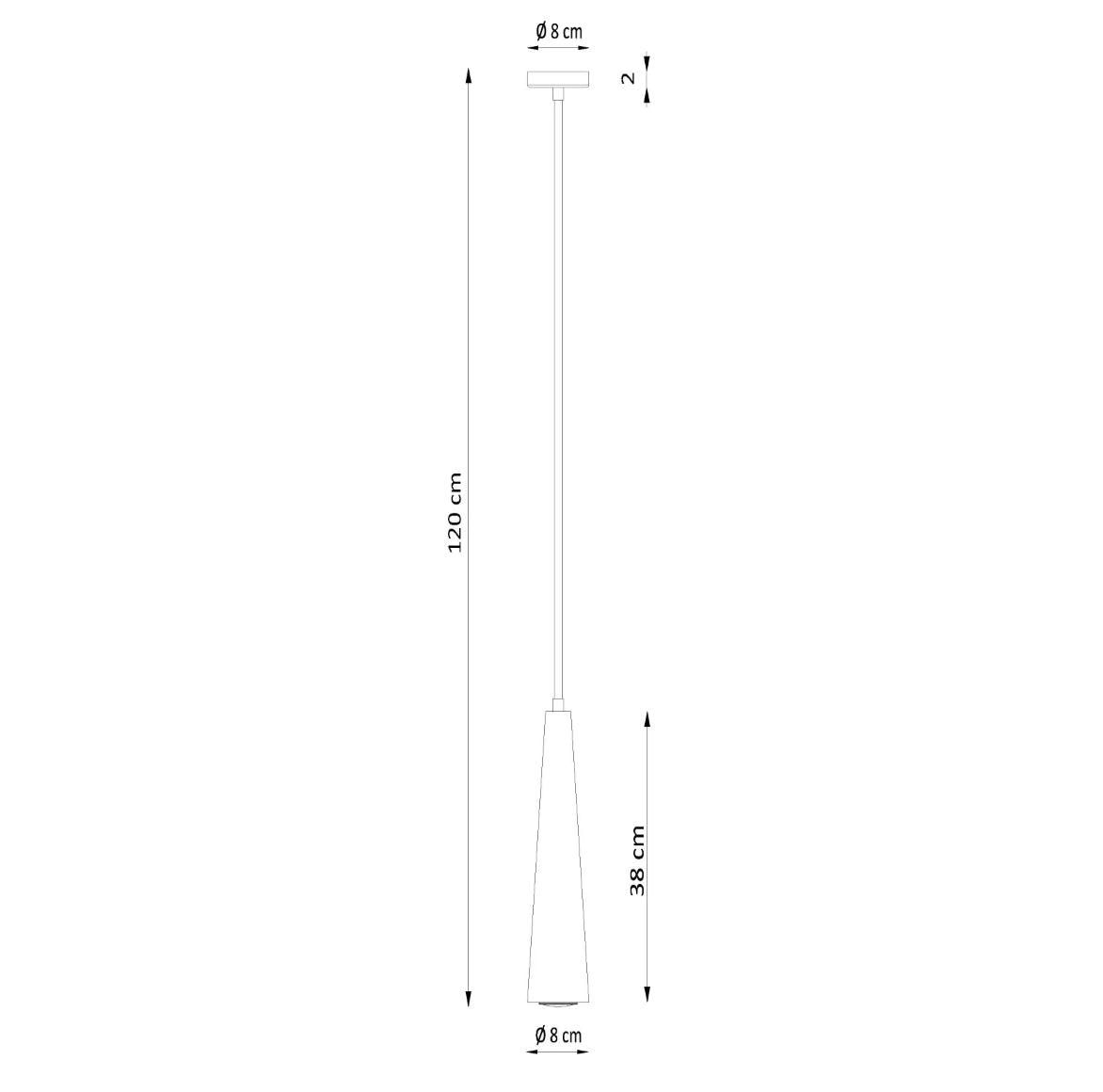 Abmessungen der Holz Pendelleuchte Sula
