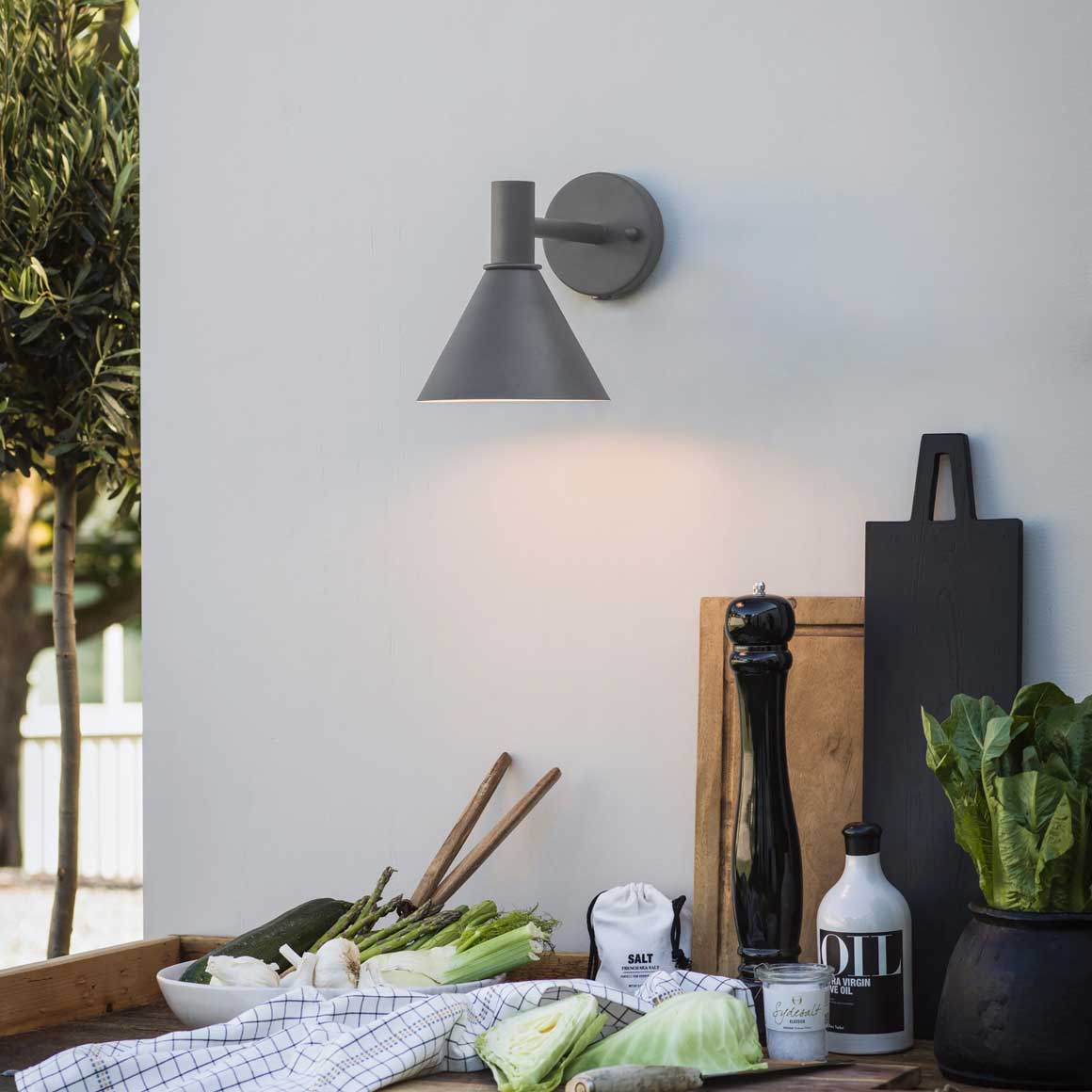 Aussenwandleuchte Aussenleuchte Wandleuchte aussen Grau Minimalistisch Lampe kaufen nordisch Soulbirdee Onlineshop Lampenshop