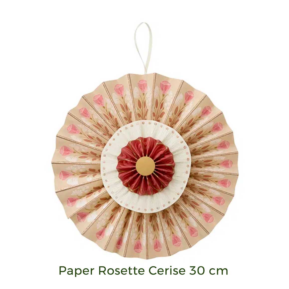 Papier Rosette rosa Cerise Bungalow Adventsdeko Soulbirdee weihnachtsshop hängende Fensterdeko