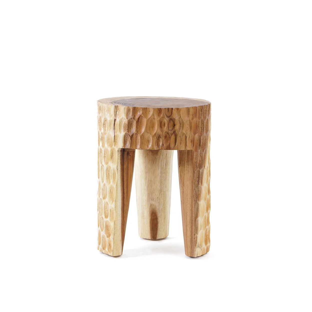 Hocker Holz PARAMO | Holzhocker aus Bali ideal auch als Beistelltisch aus Holz | geschnitzt und Handgefertigt | Marke: Bazar Bizar | Soulbirdee Onlineshop
