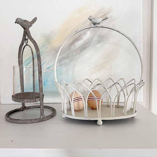 Osterdeko Deko Korb Shabby Chic landhaus weiss soulbirdee onlineshop