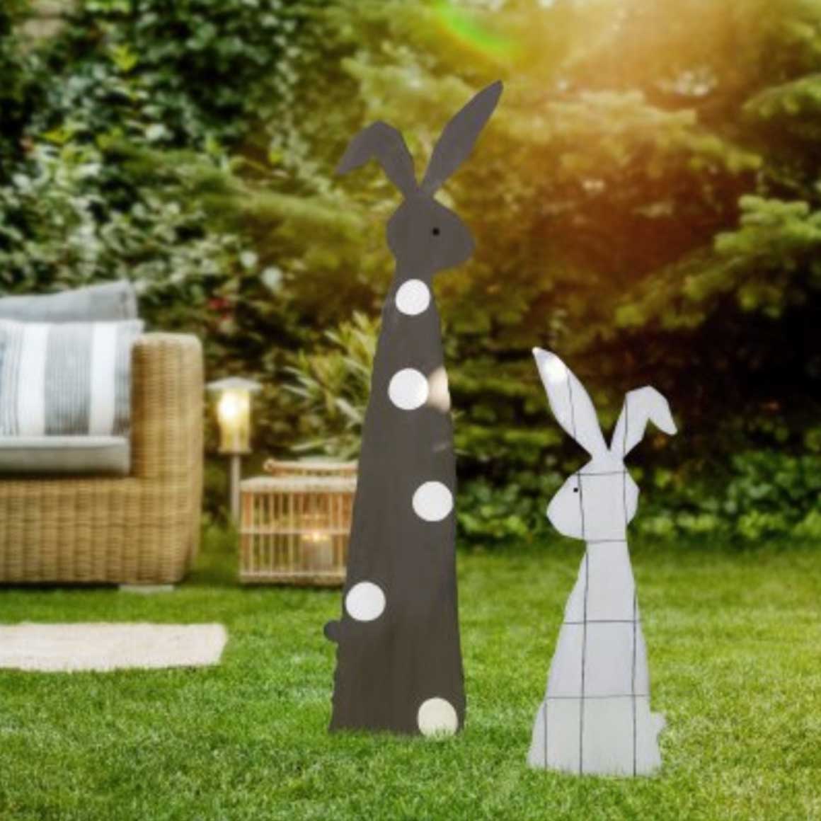 Gartenstecker Hase Gartendeko draußen Outdoor Deko Oster Deko draußen Deko Hauseingang draußen Osterdeko Landhaus Onlineshop Soulbirdee