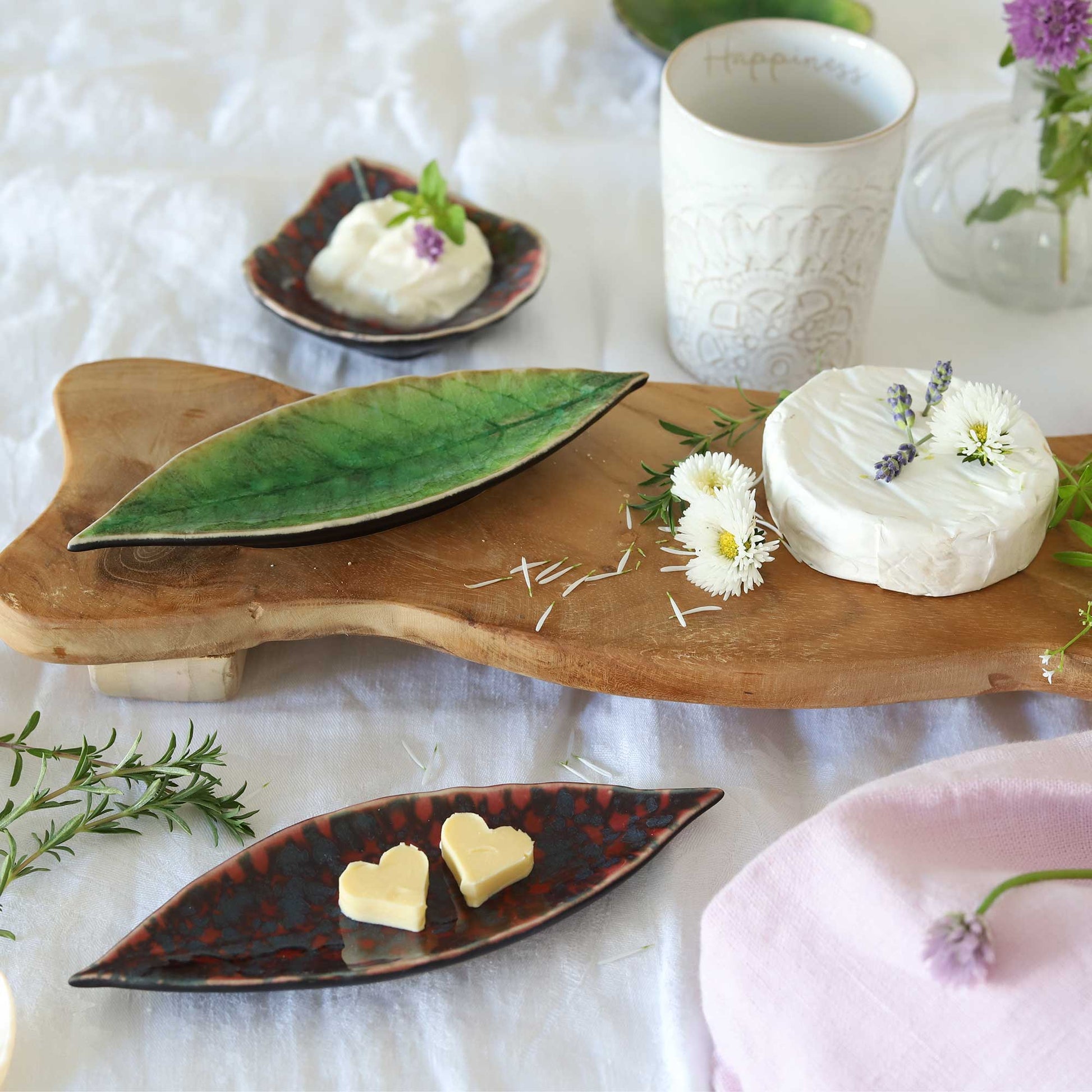 Teller für Brot & Butter in Blattform