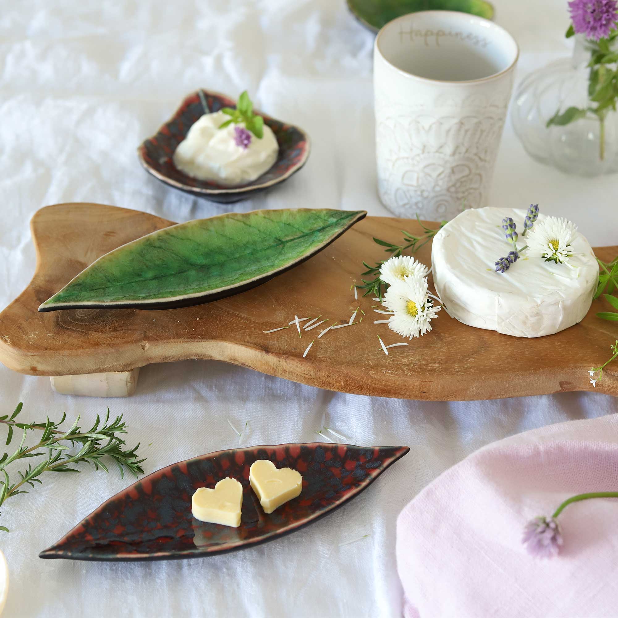 Teller für Brot & Butter in Blattform
