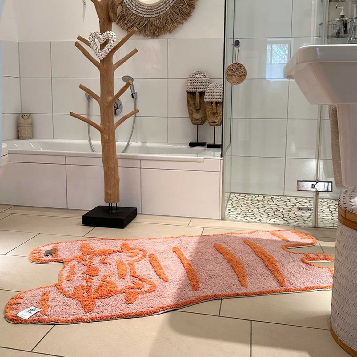 Badteppich Katze 140x70 cm Pink Liv Interior Teppich