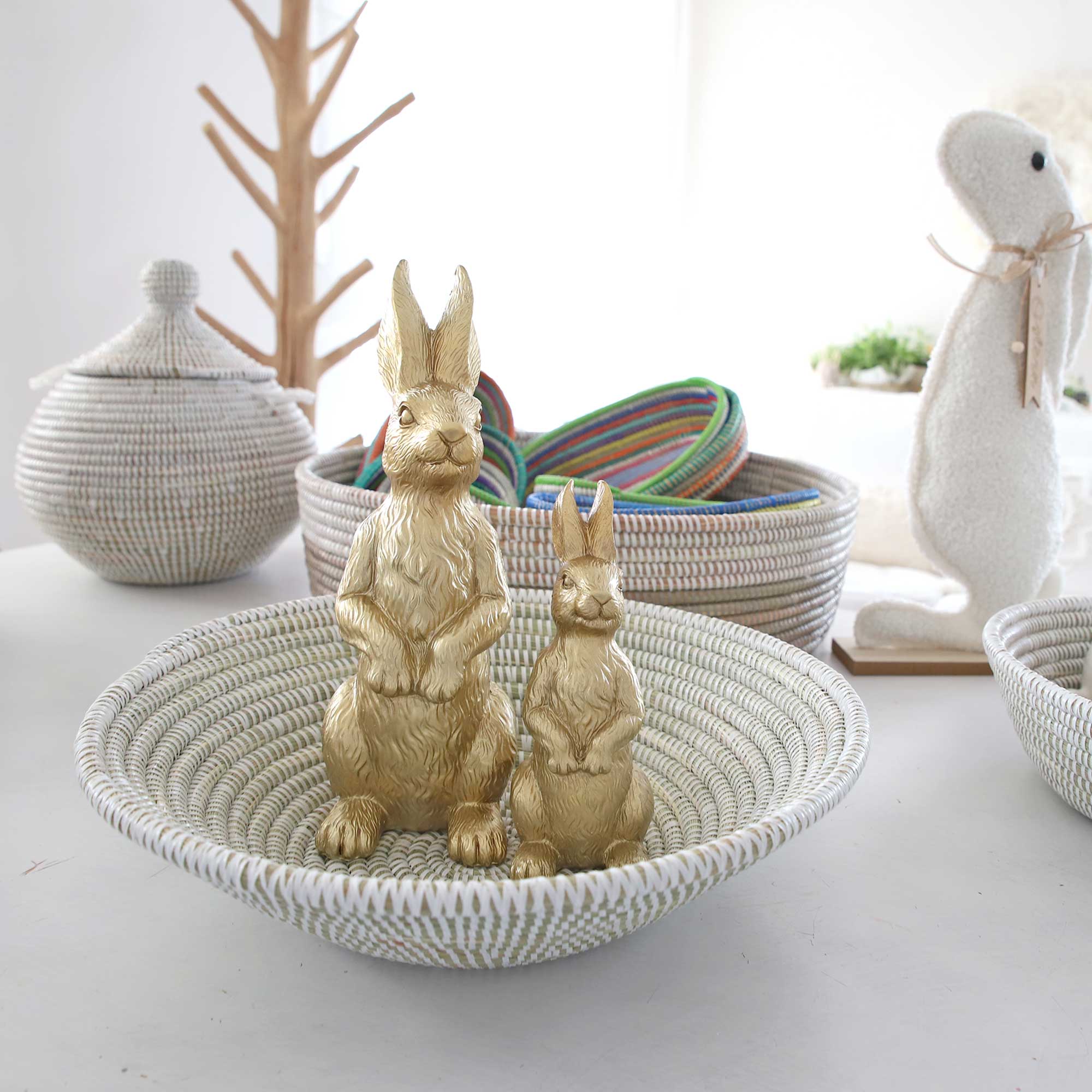 Korb weiss Schale deko ostern nest Soulbirdee osterdeko white neutral onlineshop