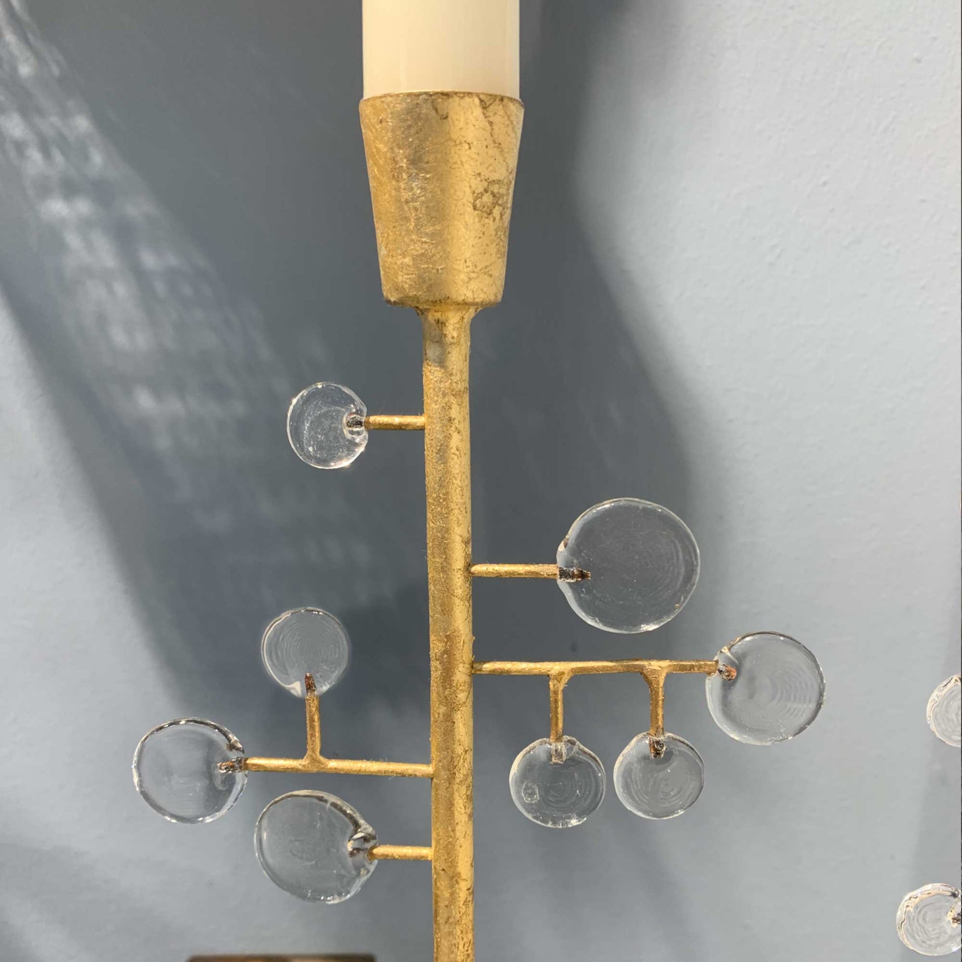 Kerzenständer Gold aus Blattgold mit Glastropfen kerzenständer kaufen Soulbirdee