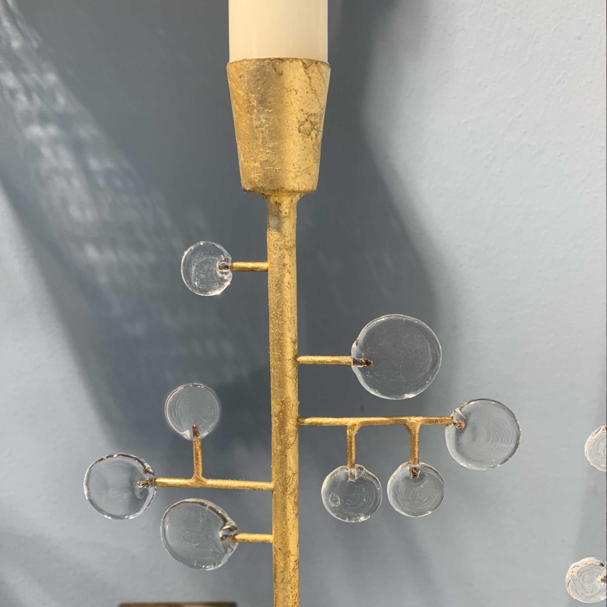 Kerzenständer Gold aus Blattgold mit Glastropfen kerzenständer kaufen Soulbirdee