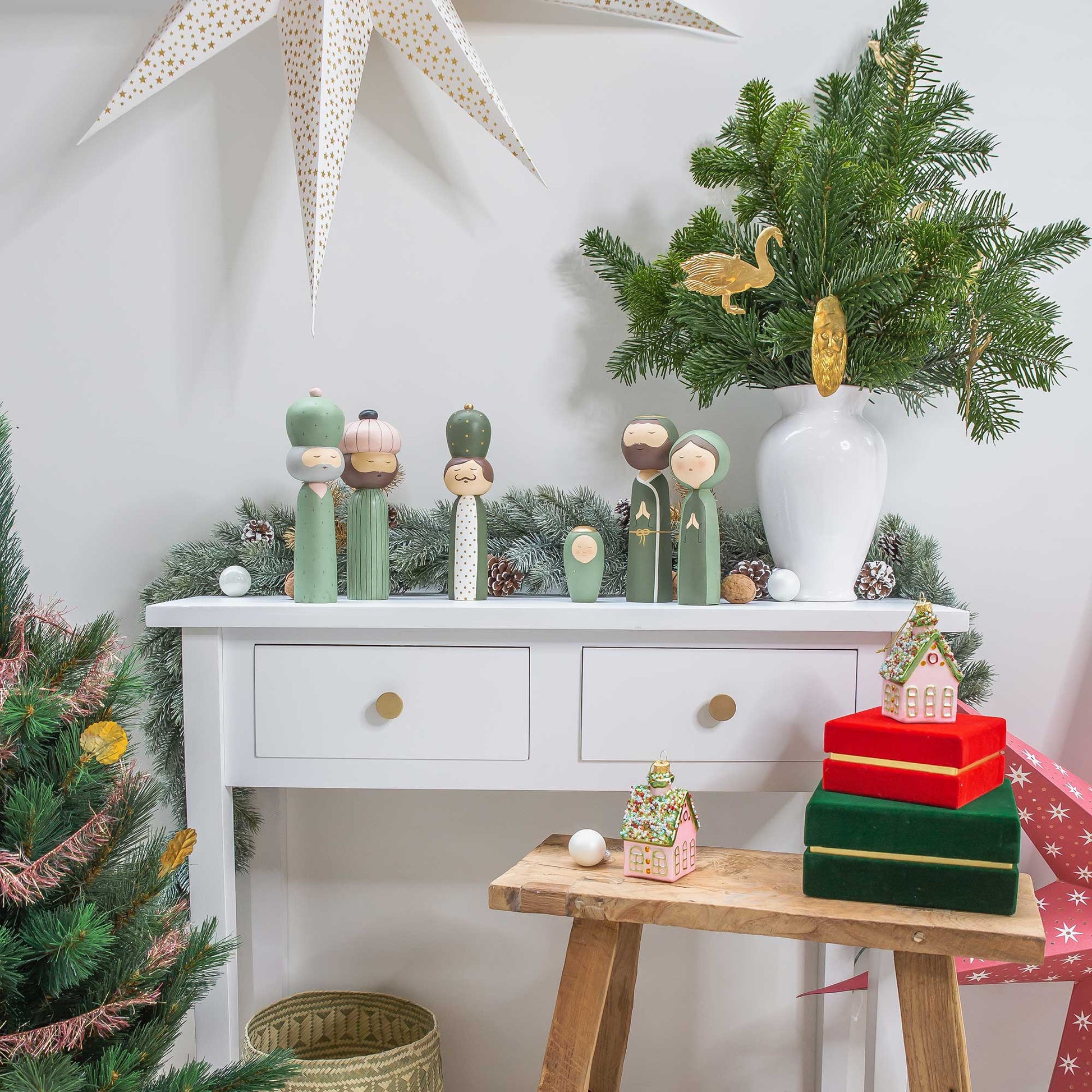 Krippenfiguren in Grün von Bungalow DK bei Soulbirdee Onlineshop