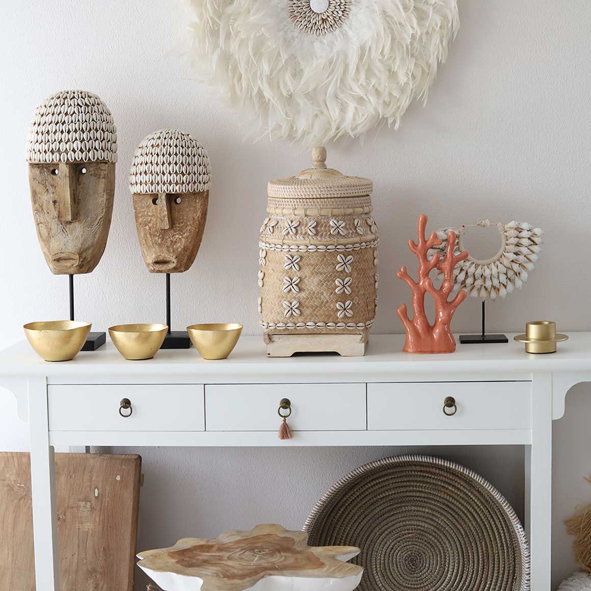 Goldener Teelichthalter Strandhaus Coastal Ibiza elegant Blattgold Kerzenhalter in GOLD ♥ Goldene Strandhaus Deko online kaufen im Soulbirdee Onlineshop