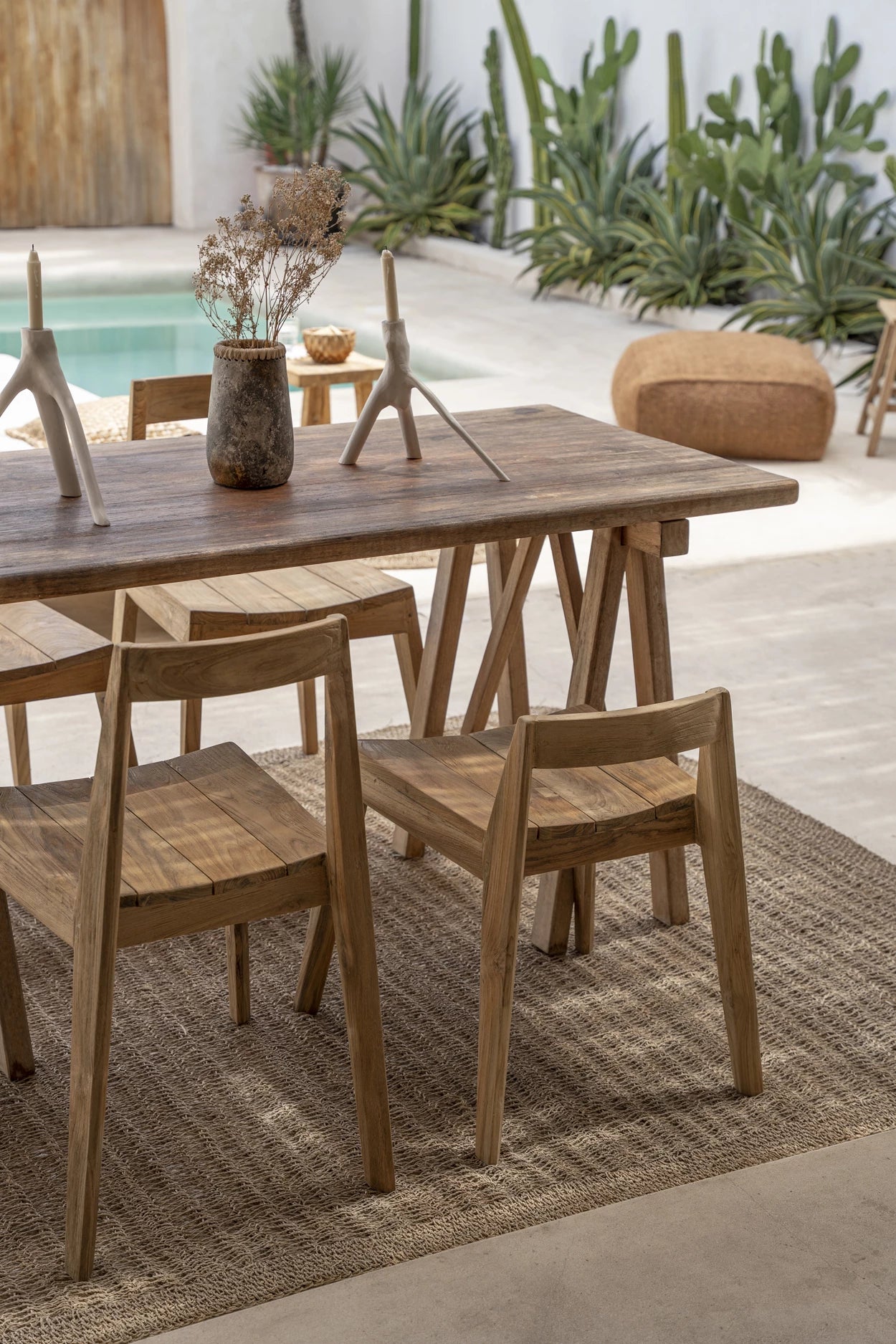 Teakholz Stuhl Esstischstuhl Terrassenstuhl Outdoor Modern Stuhl Esszimmer Terrasse Bali Design Holzstuhl Bazar Bizar Esszimmerstuhl Soulbirdee Onlineshop