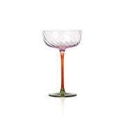 Handgefertigte Champagnergläser 6er Set farbiges Glas Detail Stiel