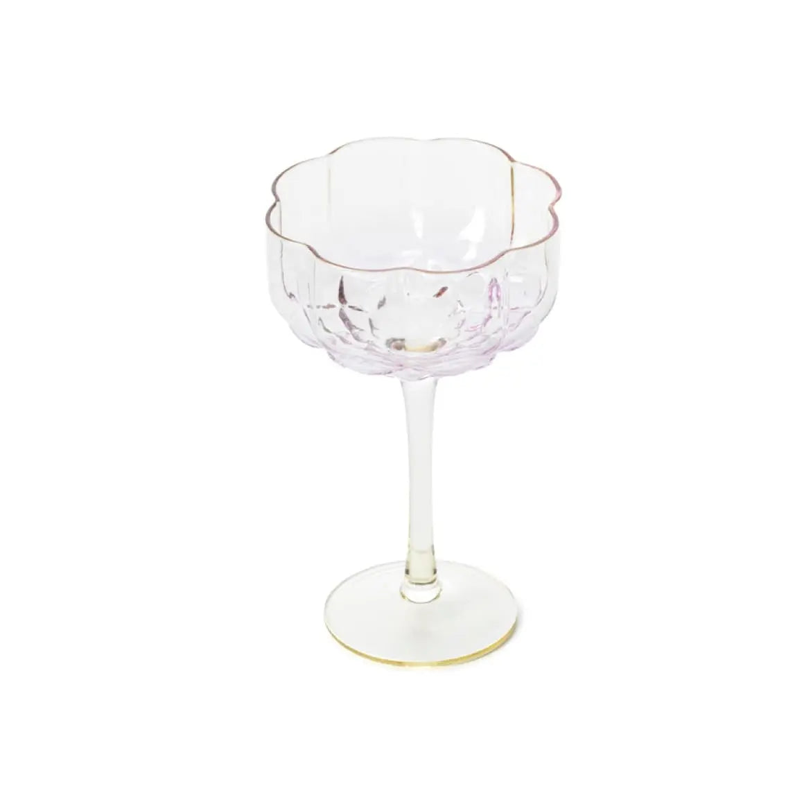 Elegantes Cocktailglas Pink Blush mit langem Stiel