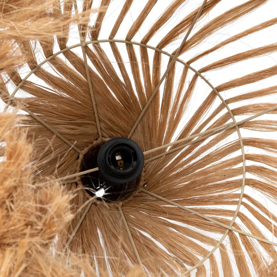 Detail innen Lampenschirm Boho Gras Soulbirdee Lampenshop